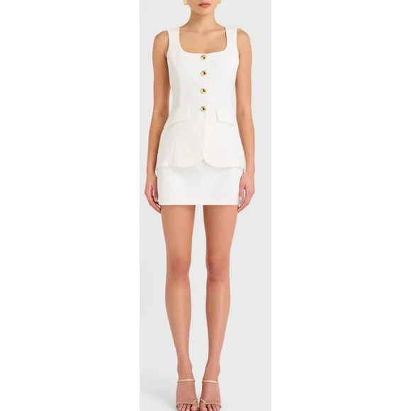 NWT Amanda Uprichard White Kya Romper Size S - Picture 5 of 5